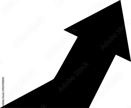 Modern arrow icon featuring simple abstract line for connection path and speed transition – Black Vector Illustration