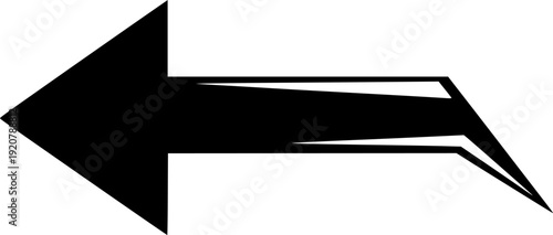 Modern arrow icon featuring simple abstract line for connection path and speed transition – Black Vector Illustration
