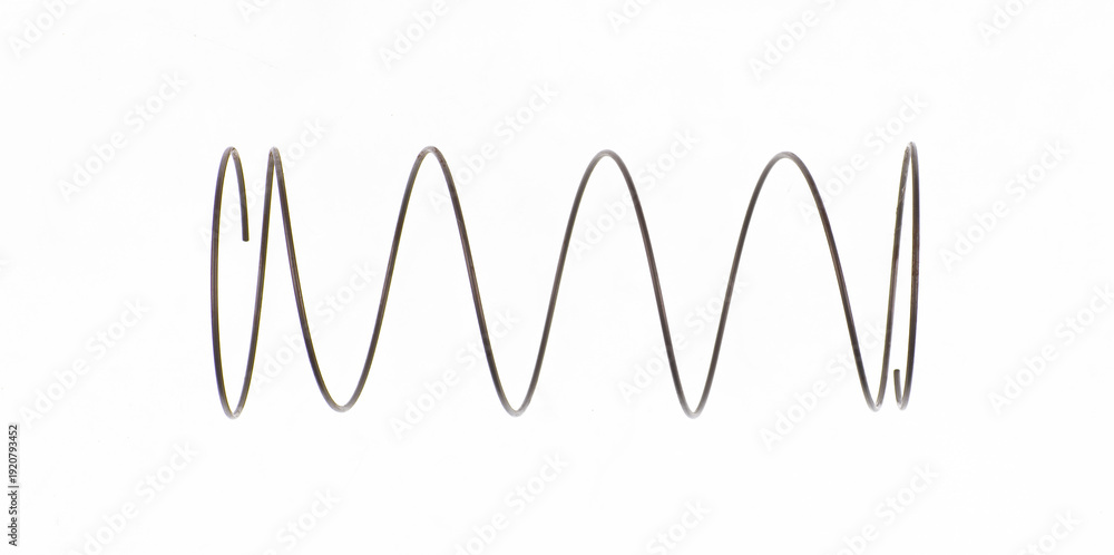 Obraz premium Iron big spring isolated on white background