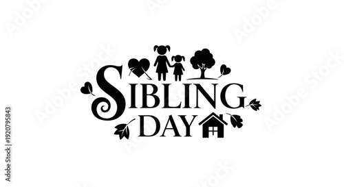 Sibling Day Logo Design Element.