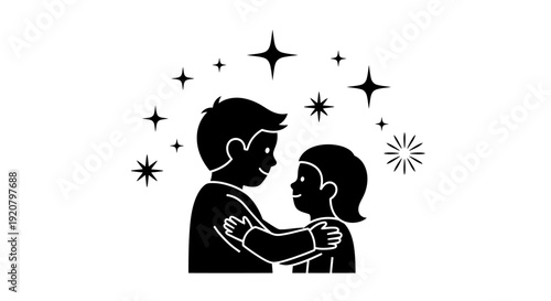 Black and white couple embracing profile.