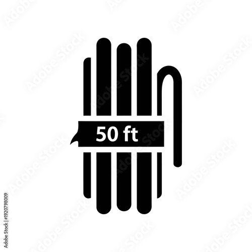 50 ft measuring tape icon isolated on white background vector illustration