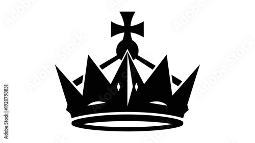 Black Crown Icon Symbol of Royalty, Power, and Authority