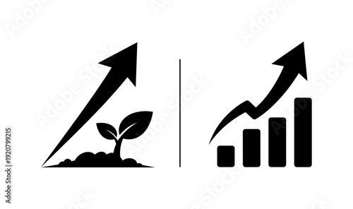 Growth concepts: agriculture and business success in minimalist style