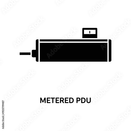 Metered PDU Device Illustration on White Background