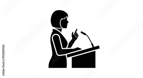 Woman Speaking at a Podium.