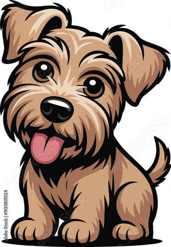 Cute cartoon a illustrator vector Terrier