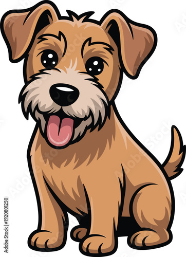 Cute cartoon a illustrator vector Terrier