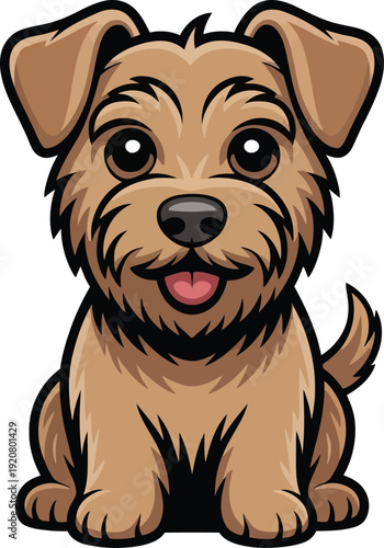 Cute cartoon a illustrator vector Terrier