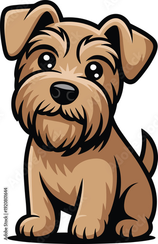 Cute cartoon a illustrator vector Terrier