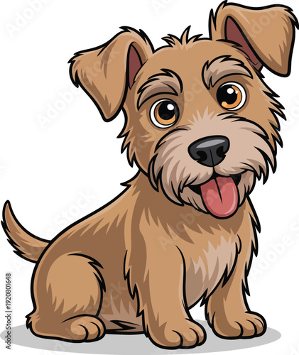 Cute cartoon a illustrator vector Terrier