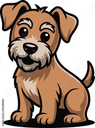 Cute cartoon a illustrator vector Terrier