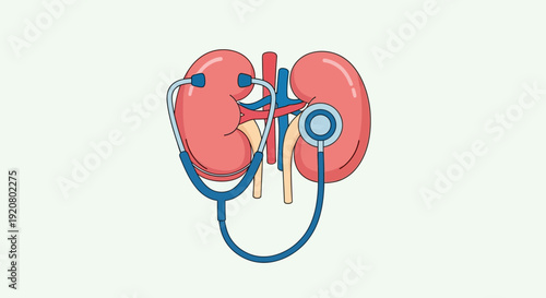 World Kidney Day illustration of kidneys with stethoscope, promoting global awareness