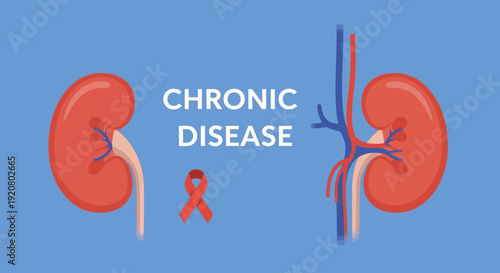 World Kidney Day awareness illustration depicting chronic kidney disease on a global health scale
