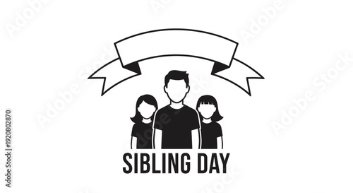 Family sibling day illustration graphic.