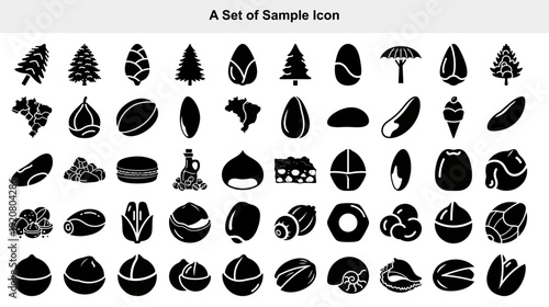 High-quality vector set featuring 30 flat design icons representing nature, seasons, weather, and outdoor elements with clean lines and modern aesthetic for commercial use.