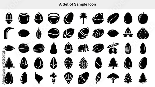 High-quality vector set featuring 30 minimalist black and white icons depicting everyday objects, nature, and business elements, ideal for infographics, presentations, and design projects.