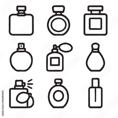 set of icons of cosmetics