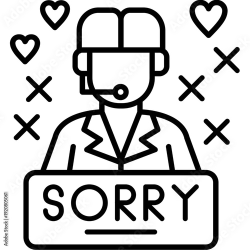 Sorry Icon Vector Element