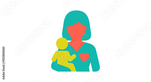 Woman Holding Baby Nursing Mother.