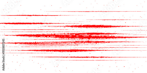 A vibrant red ink splat and paint splash design features a grunge texture illustration with blood-like droplets and artistic stains on a decorative vector wallpaper background