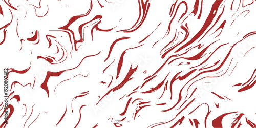 A grunge red and white paint texture design featuring an artistic liquid splash of ink and blood-like color pattern with a flame vector illustration