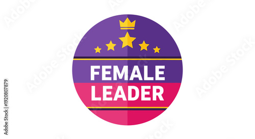 Female leader sign with crown stars.