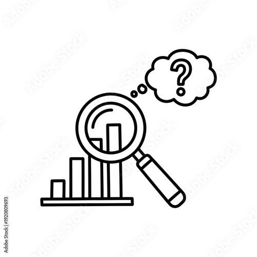 Analytical Data Search and Questioning Icon for Business and Research Purposes