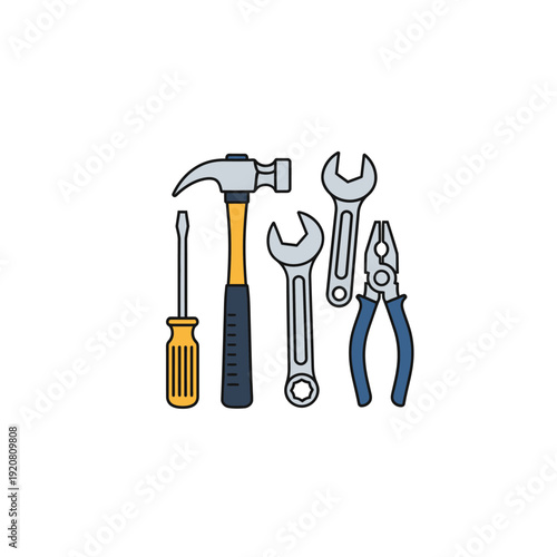 Assorted Hand Tools Used for DIY Repairs and Mechanical Work