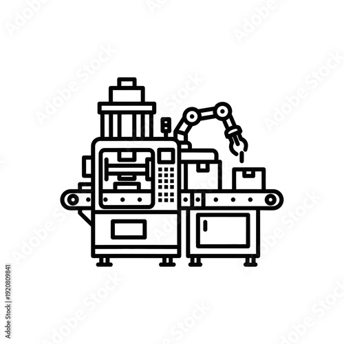 Automated Manufacturing Robot in Industrial Production Line