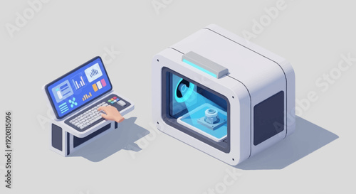 3D printing technology with computer interface and printer.