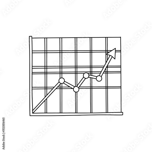 Business Growth Chart with Upward Trend Line and Increasing Data Points