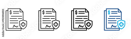 Insurance Icon Different Style Outline Collection Set Vector Illustration