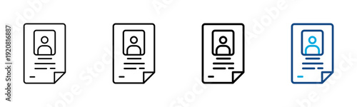 Profil Icon Different Style Outline Collection Set Vector Illustration