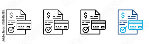 Credit Icon Different Style Outline Collection Set Vector Illustration
