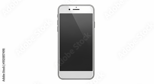 Smartphone mobile phone with black screen isolated