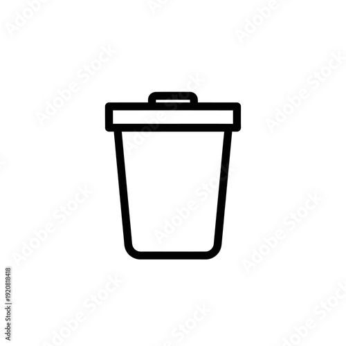 Clean and Simple Trash Bin Icon for Waste Management and Recycling Concepts