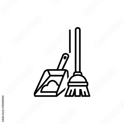Clean Home Cleaning Tools Illustration for Household Maintenance or Organization