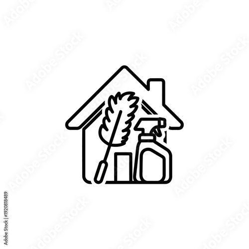 Clean Home Environment with Detergent Spray and Household Items