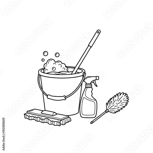 Cleaning and Disinfecting Supplies Collection for Household Hygiene