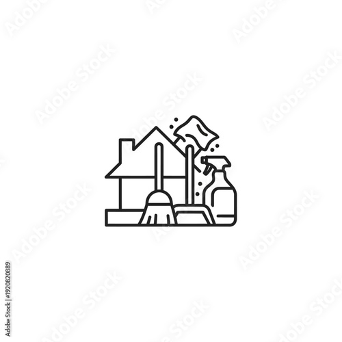 Cleaning Supplies and Household Tools for Home Maintenance and Hygiene