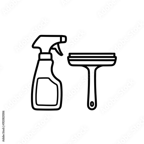 Cleaning Supplies Icon Set for Household Maintenance and Hygiene