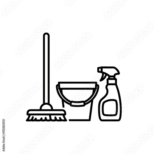 Cleaning Supplies Kit with Mop, Bucket, and Spray Bottle for Household Maintenance