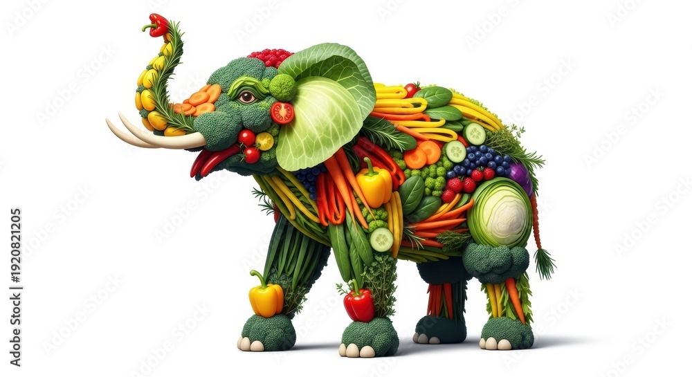 Obraz premium Vegetable Elephant: Creative Food Art
