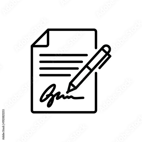 Close-up of a Hand Signing Official Document with Pen for Business Agreement