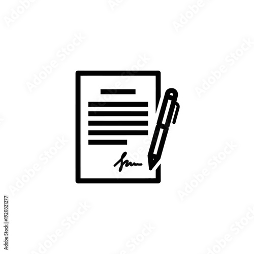 Close-up of a Handwritten Signature on a Document with Pen