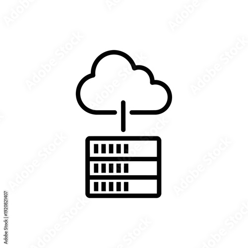 Cloud Computing Data Storage Icon Representing Cloud Data Infrastructure