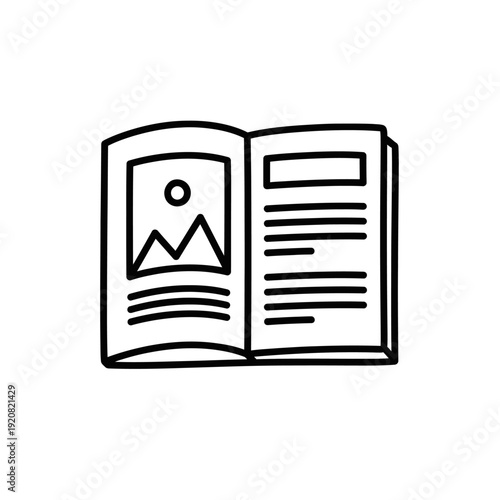 Close-Up of Opened Book with Text and Image Illustration for Educational Use