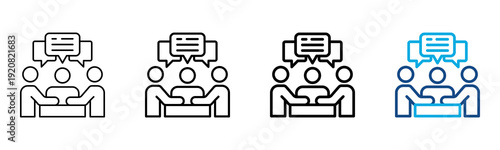 Discussion Icon Different Style Outline Collection Set Vector illustration
