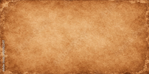 A vintage brown leather and aged parchment texture background featuring a grungy, stained surface with an antique, worn pattern on a blank retro paper sheet